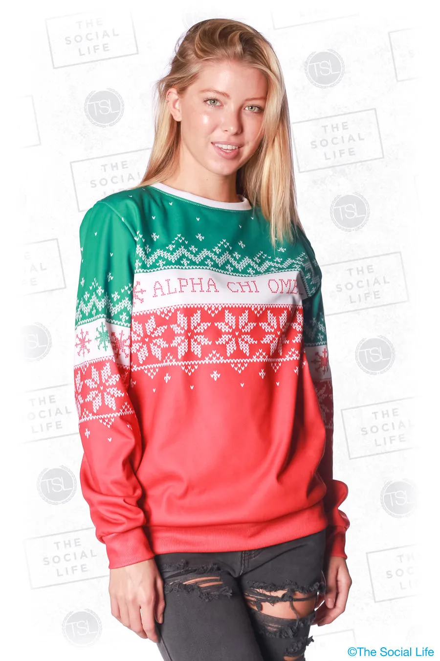 Alpha Chi Omega Holiday Crewneck