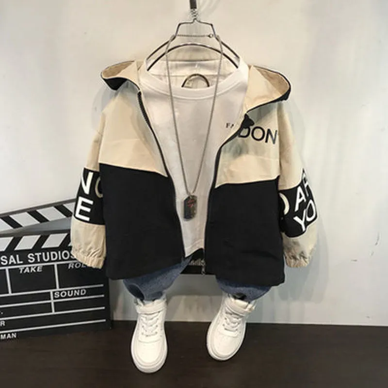 Baby autumn and winter warm thickening plus velvet padded boy hooded jacket