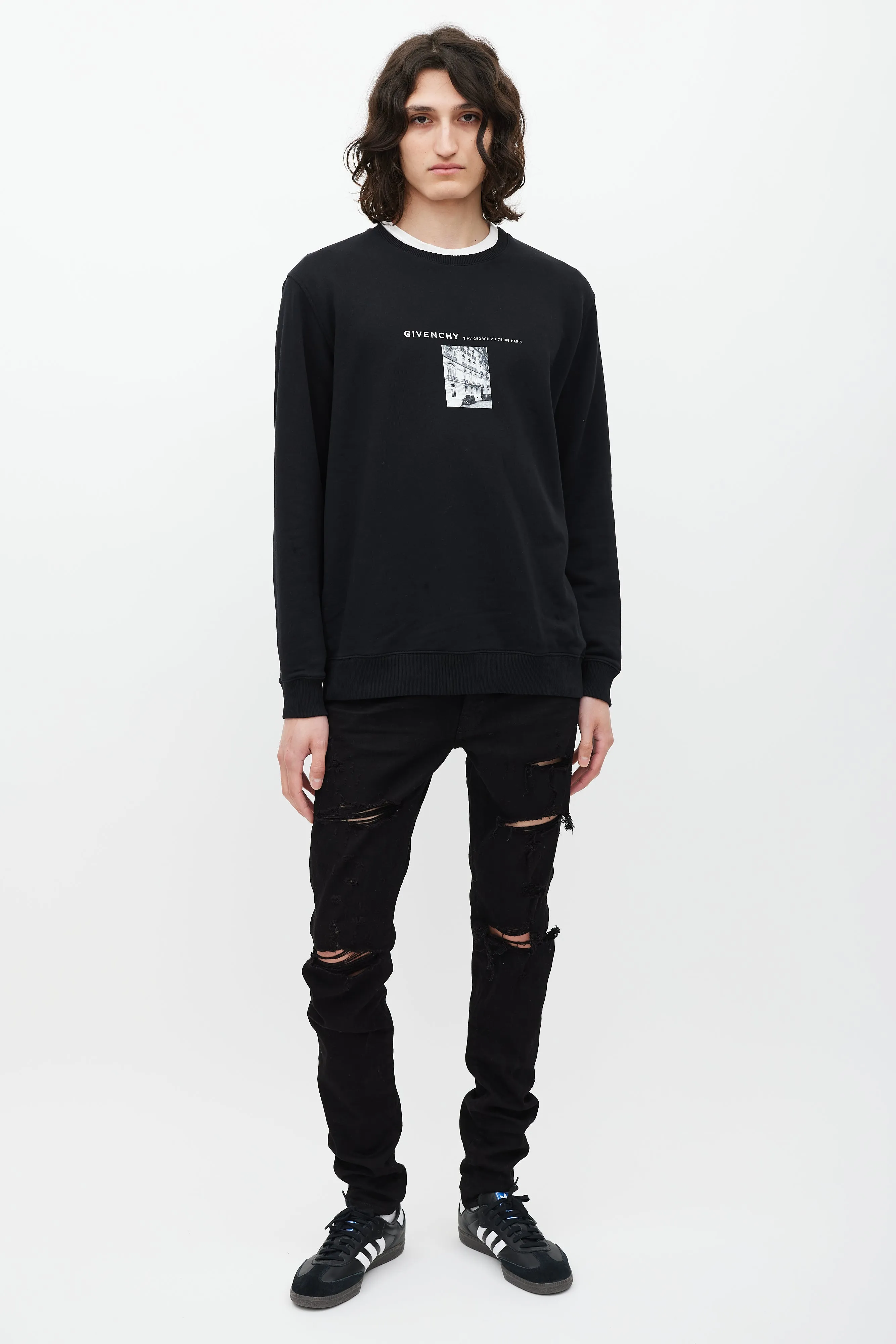 Black & White Street Graphic Crewneck Sweater