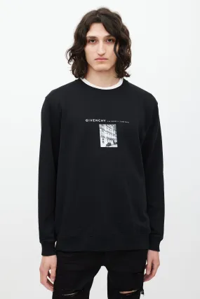 Black & White Street Graphic Crewneck Sweater