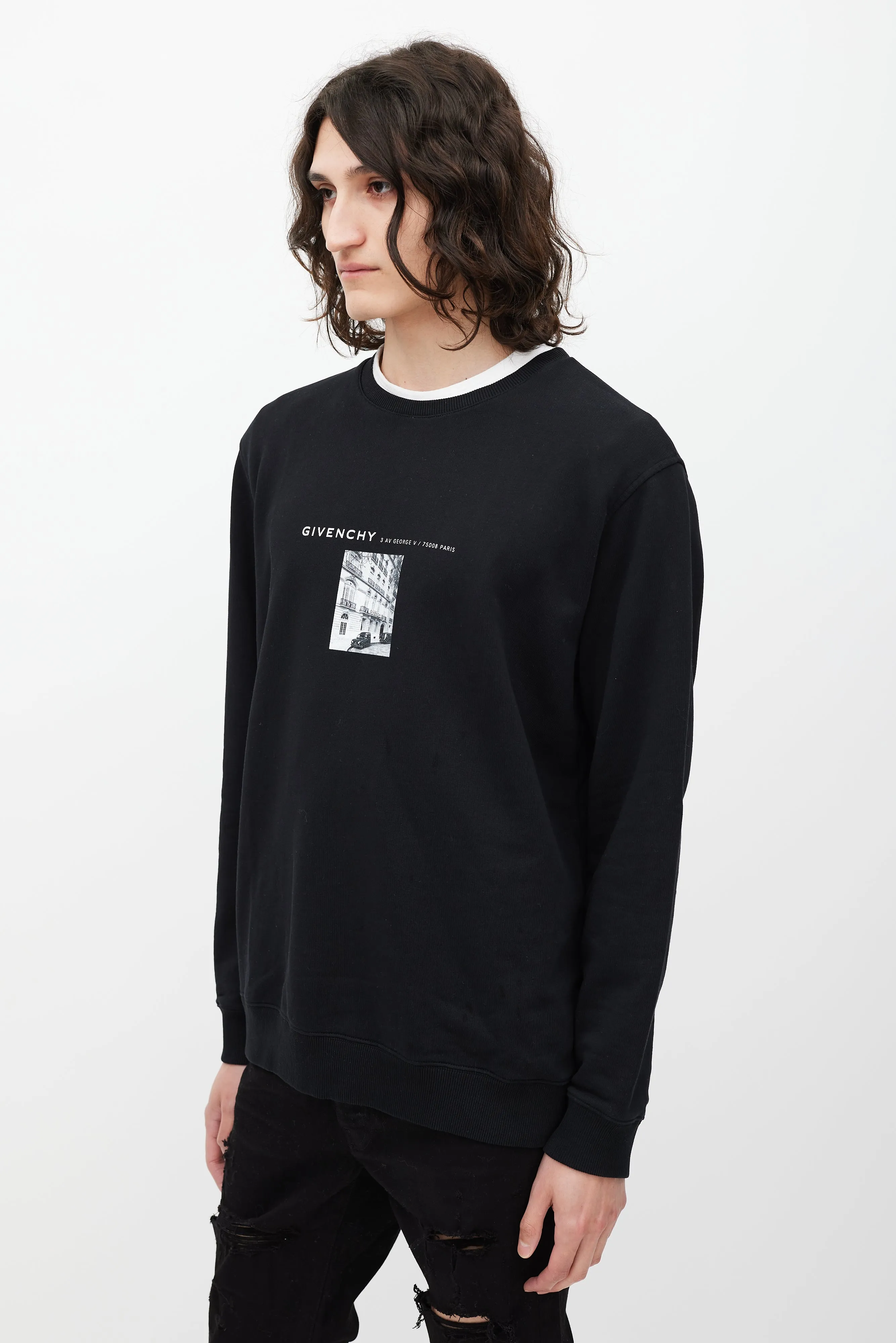 Black & White Street Graphic Crewneck Sweater