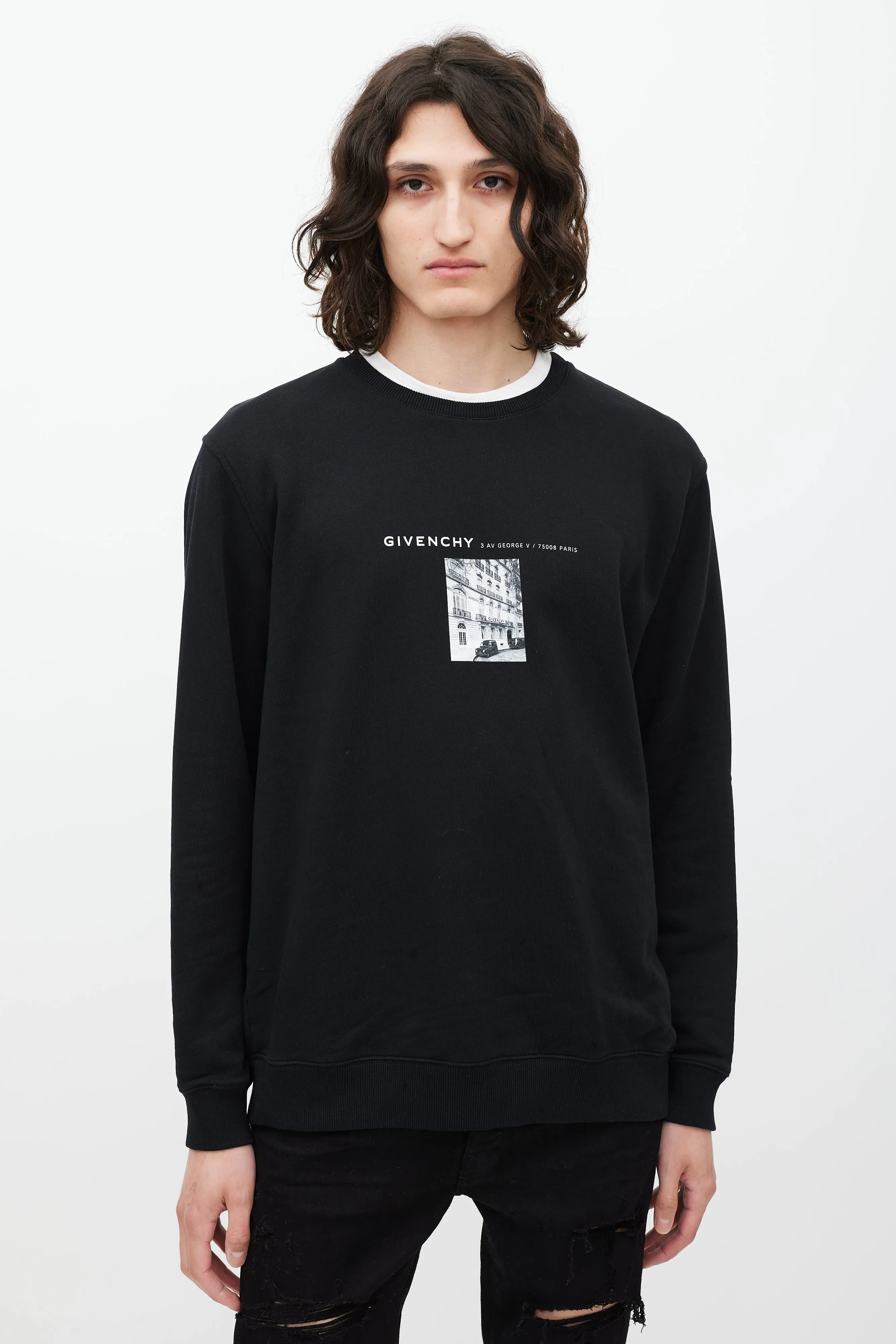 Black & White Street Graphic Crewneck Sweater