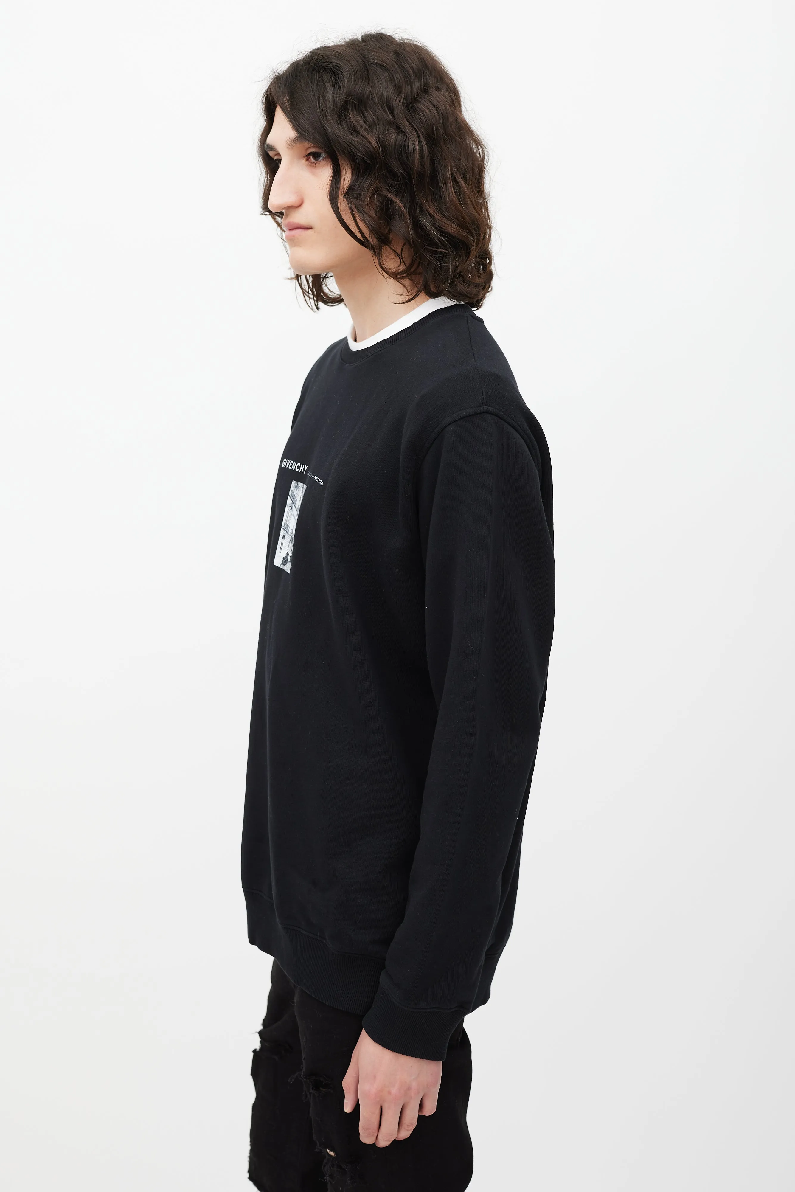 Black & White Street Graphic Crewneck Sweater