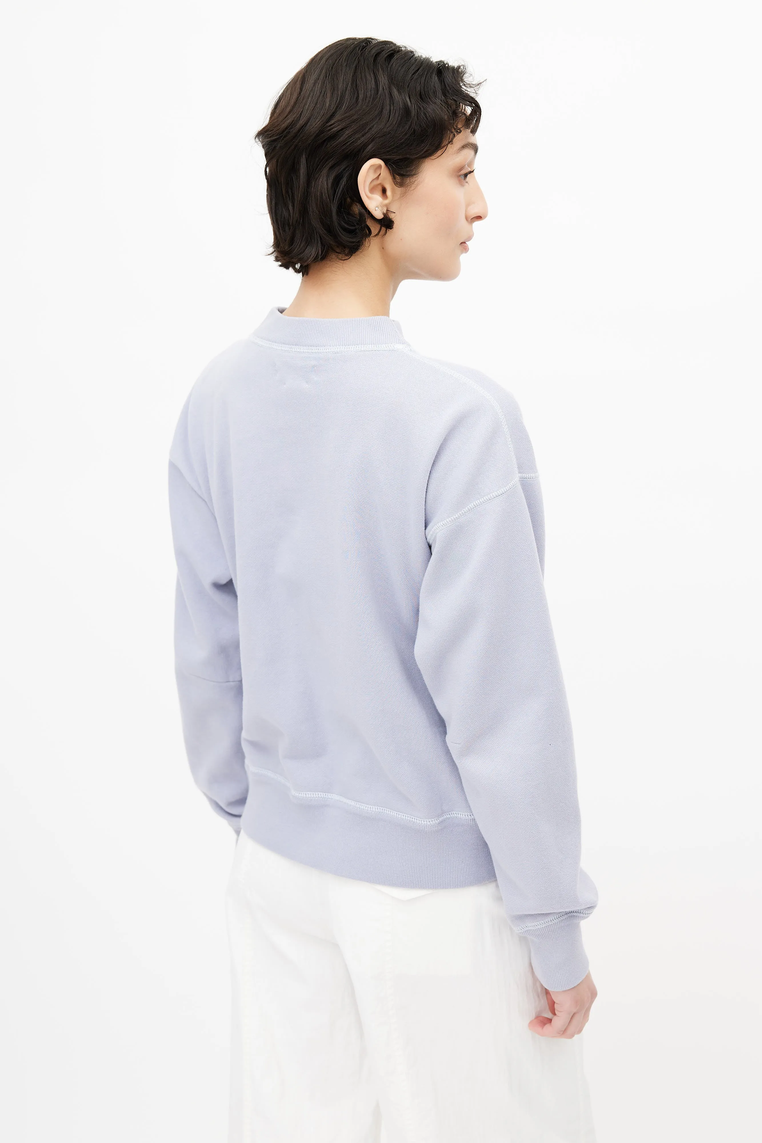 Blue Flocked Logo Sweatshirt