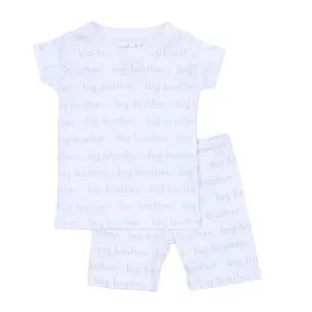 Magnolia Baby Big Brother Printed Big Short Pajamas - Blue