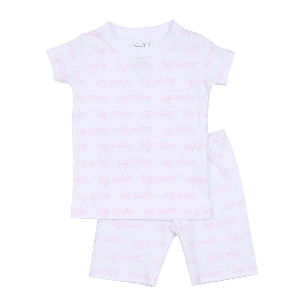 Magnolia Baby Big Sister Printed Big Short Pajamas - Pink