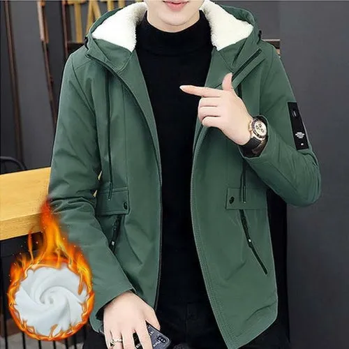 Manteau Trench en velours pour homme, coupe vent, décontracté, ample,