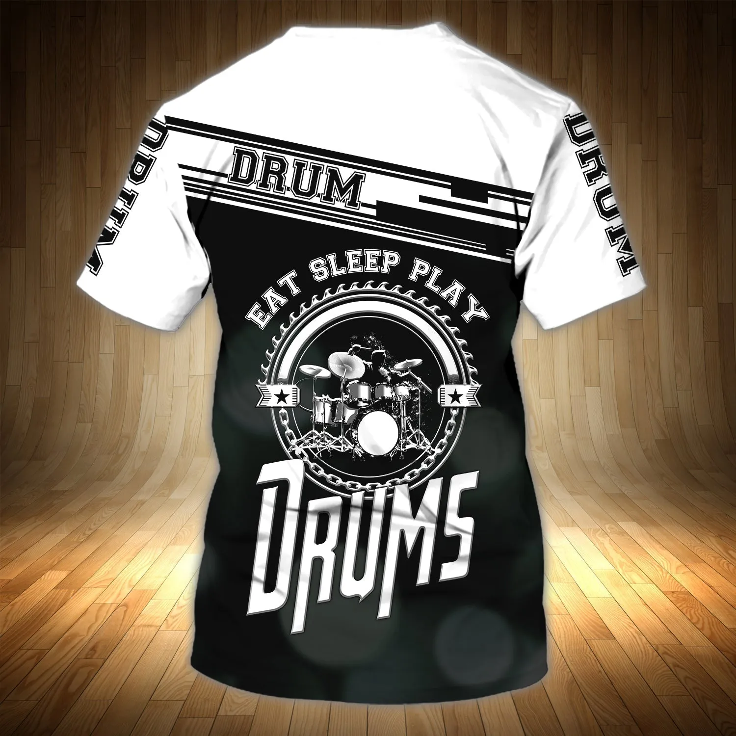 Personalized 3D T Shirt Eat Sleep Play Drums, Drum 3D Shirts For Drums Lovers