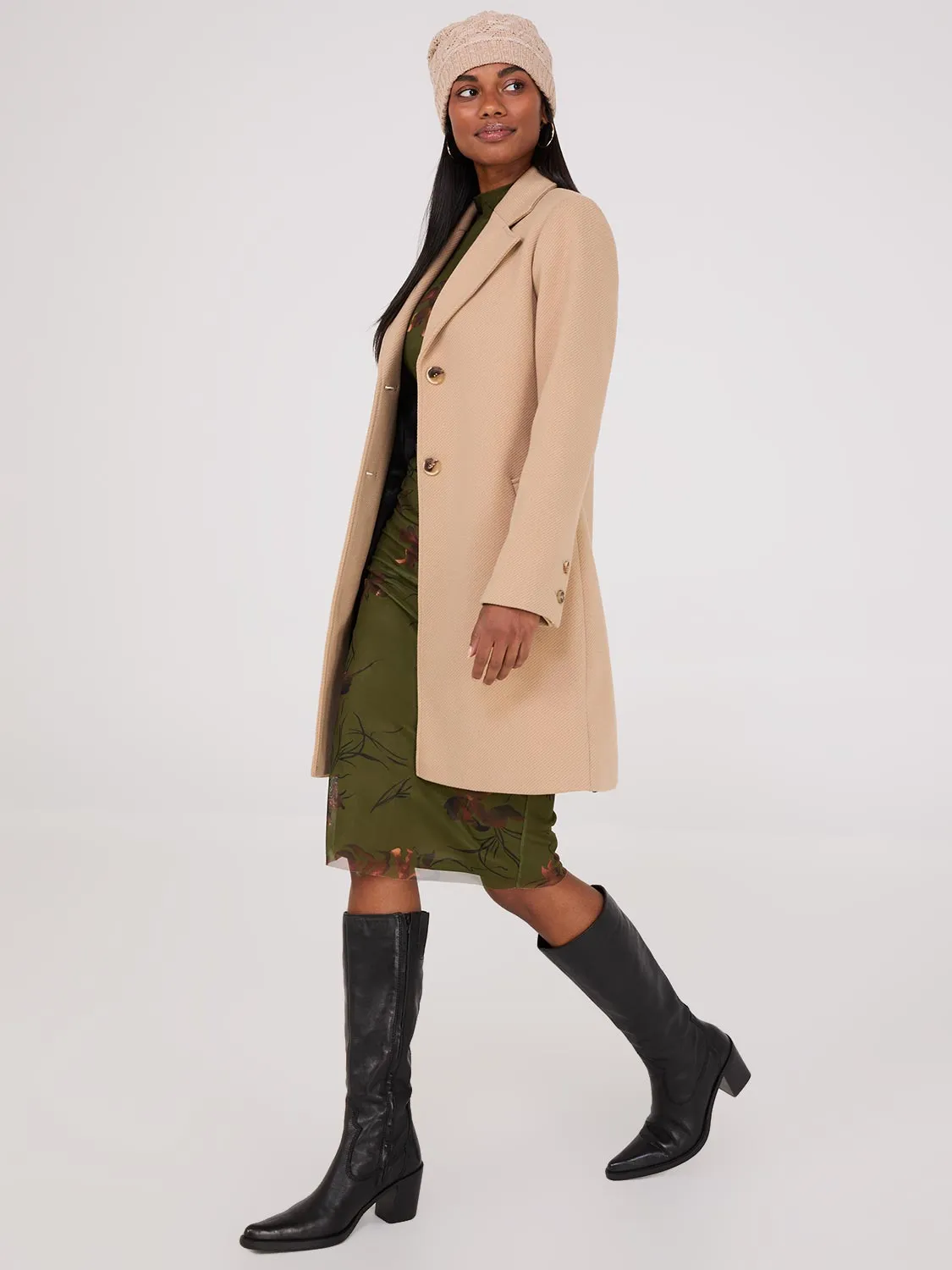 Plaid Single-Breasted Car Coat
