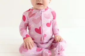 Posh Peanut Daisy Love - Footie Zippered One Piece