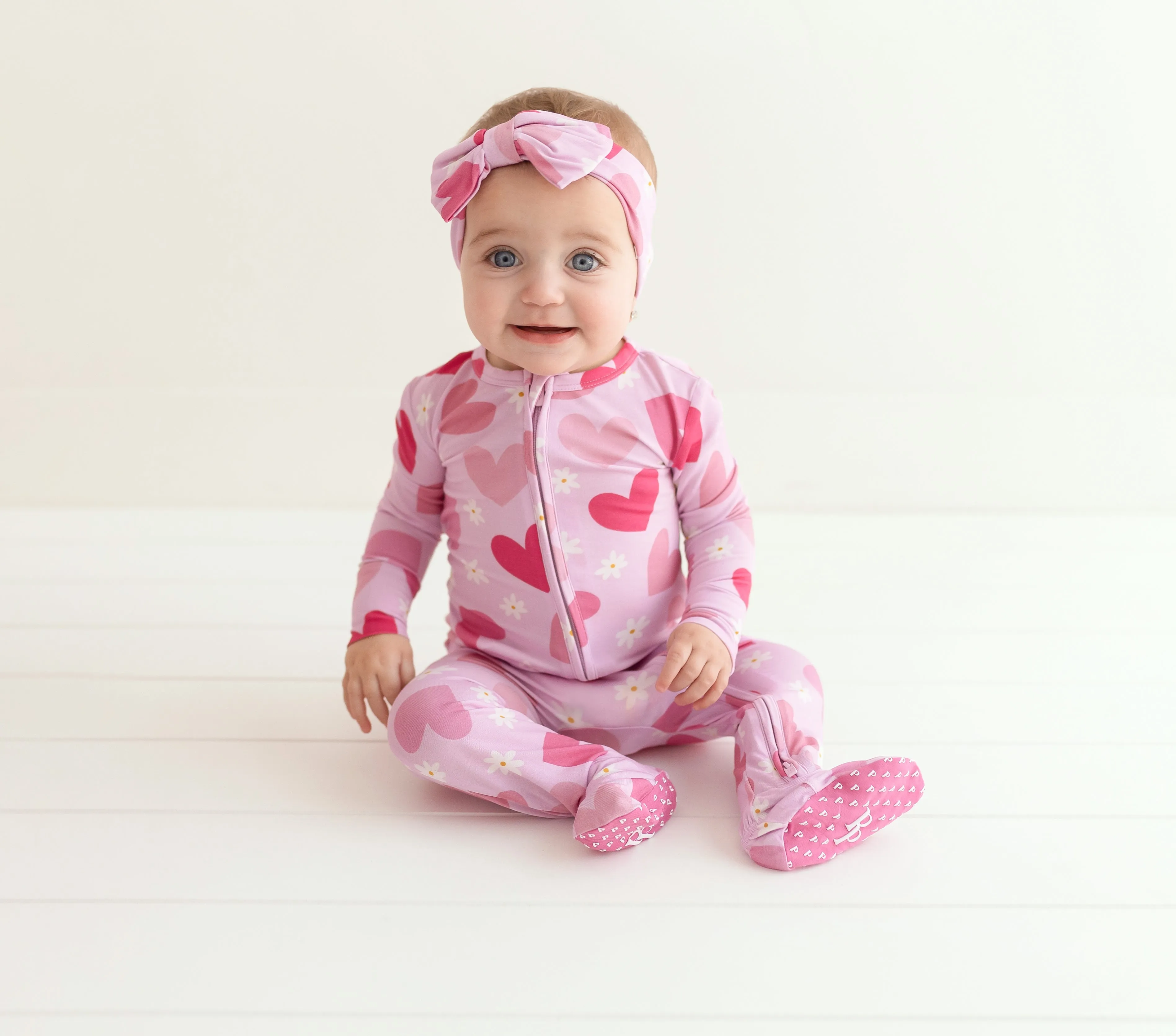 Posh Peanut Daisy Love - Footie Zippered One Piece