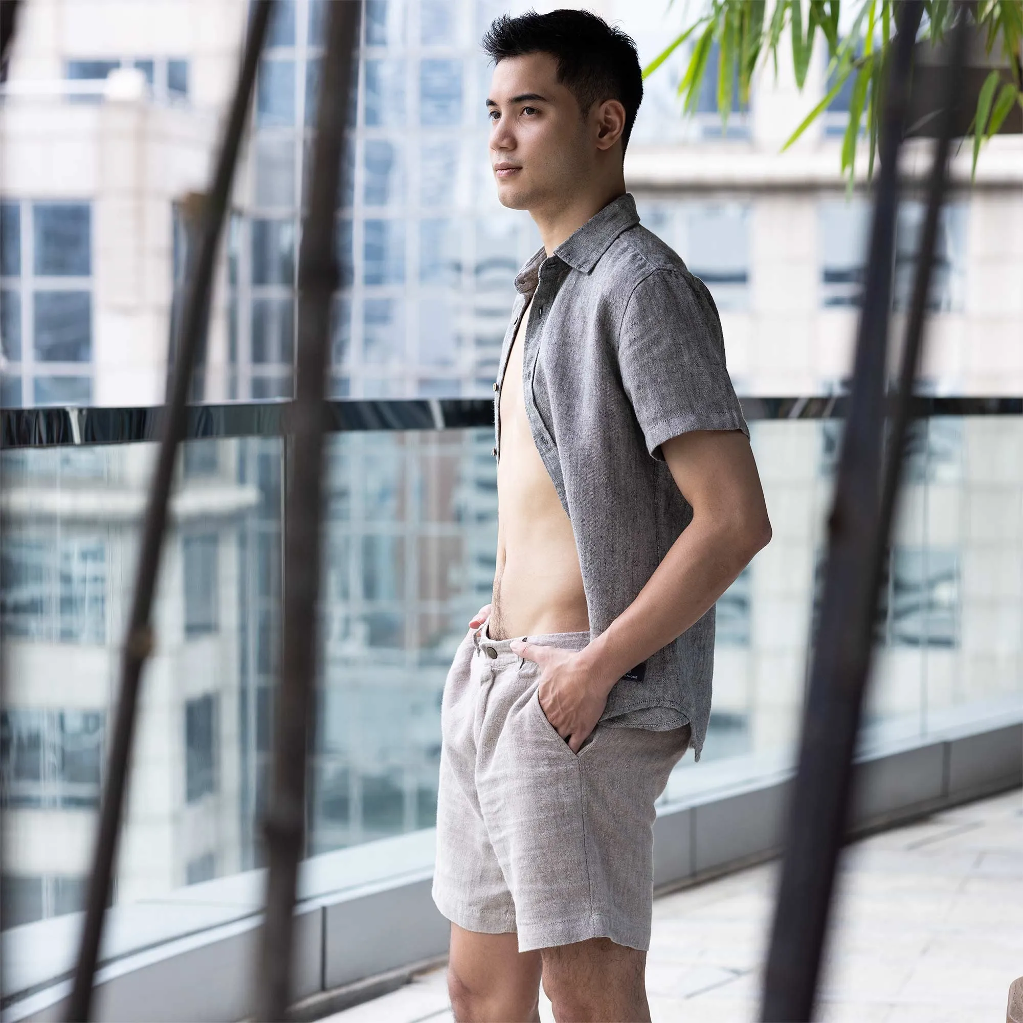 REDWOOD 100% Organic Hemp Shorts (Unisex) (8" Inseam) (Slide-over Button)