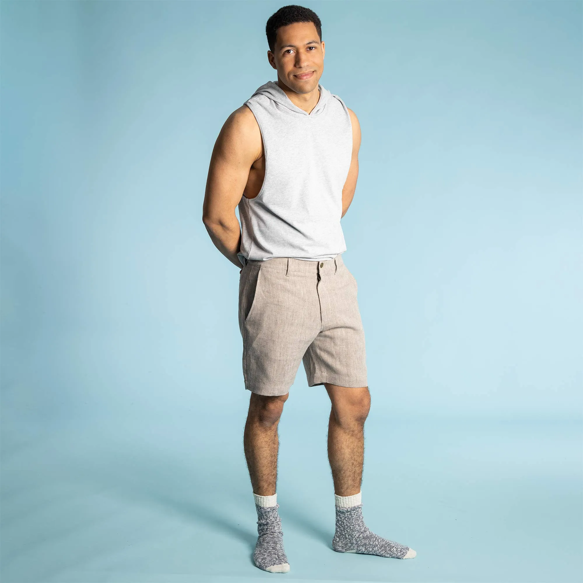 REDWOOD 100% Organic Hemp Shorts (Unisex) (8" Inseam) (Slide-over Button)