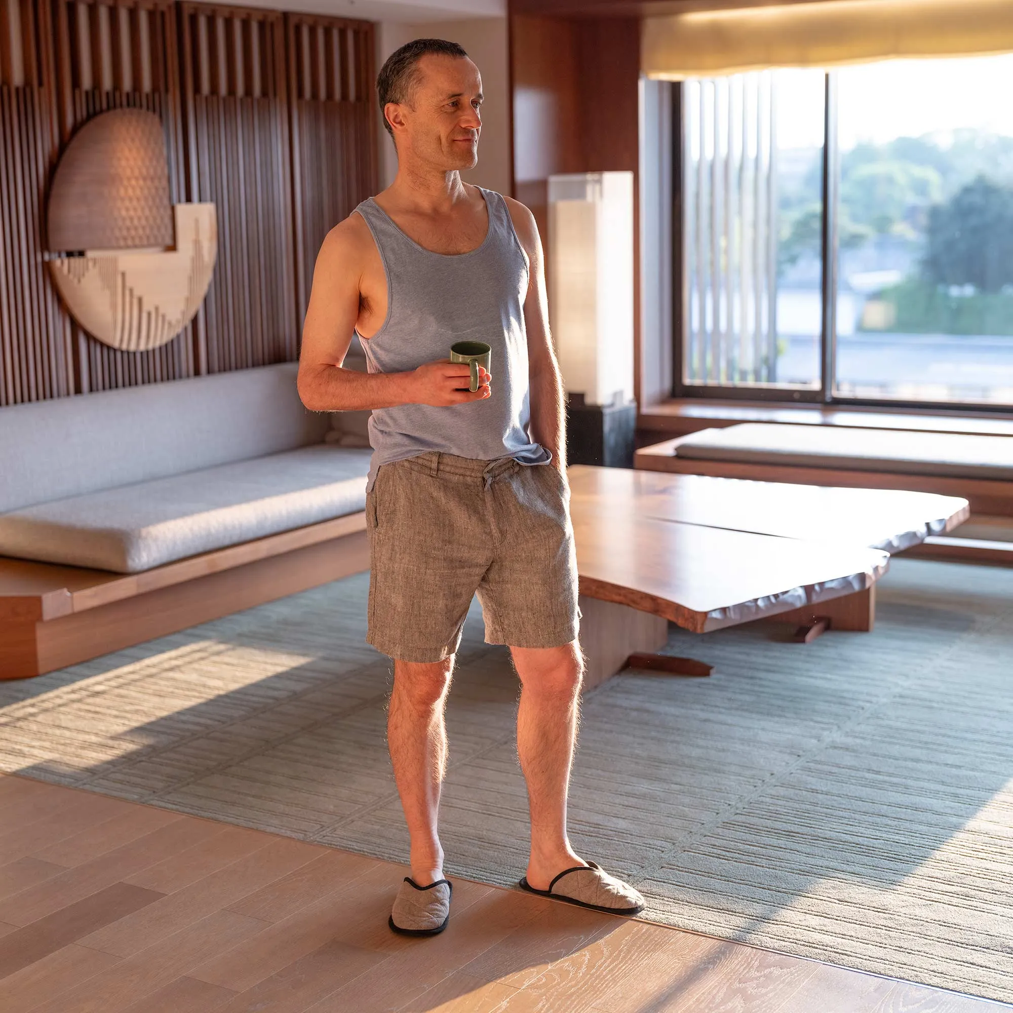 REDWOOD 100% Organic Hemp Shorts (Unisex) (8" Inseam) (Slide-over Button)