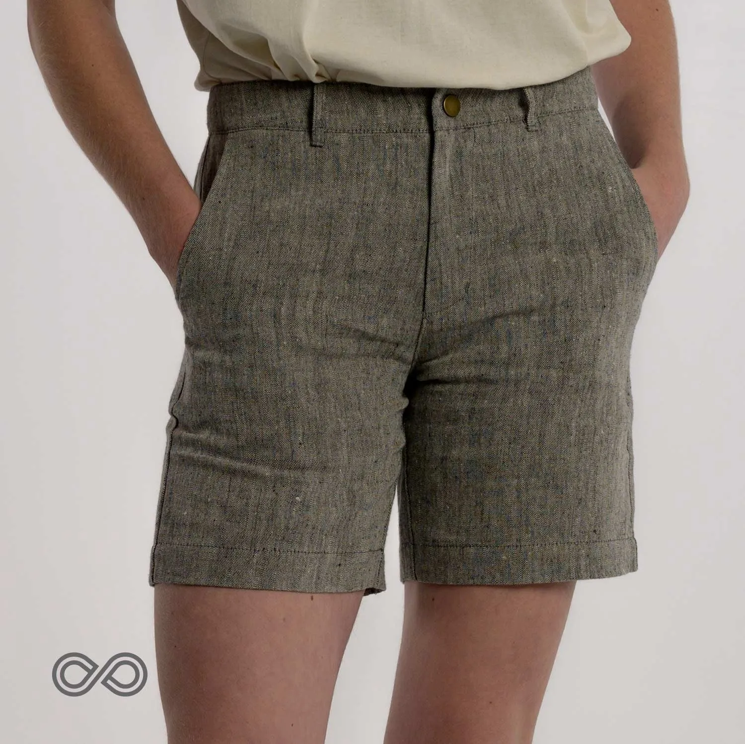 REDWOOD 100% Organic Hemp Shorts (Unisex) (8" Inseam) (Slide-over Button)