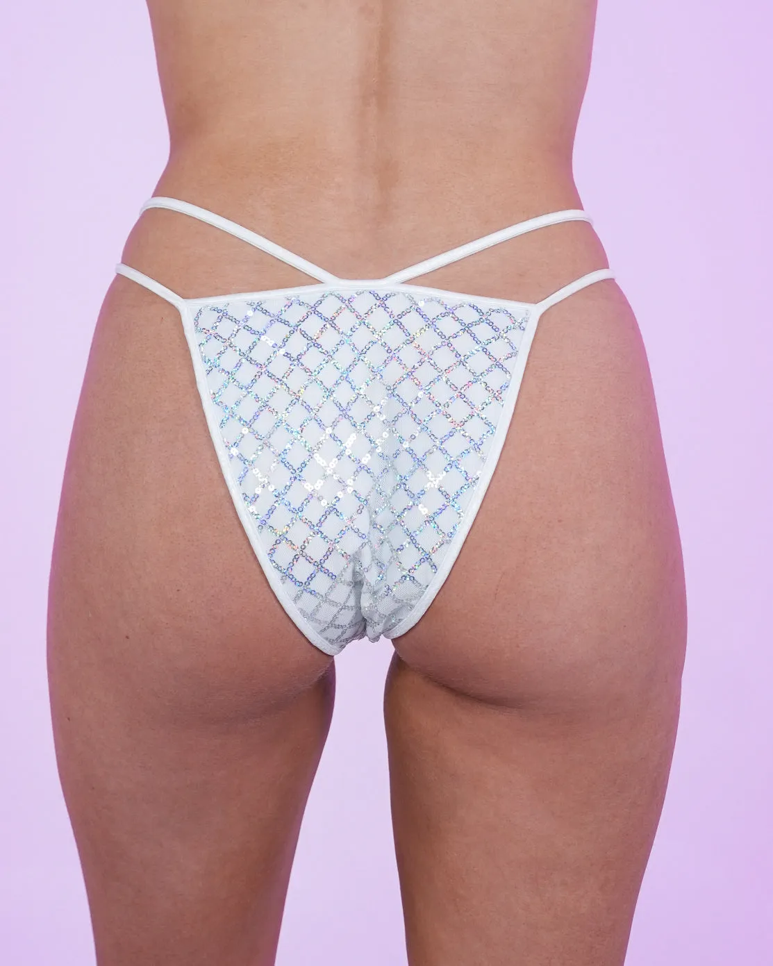 White Sequin Dawn Bottoms