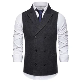 xiangtuibao Mens Sleeveless Suit Vest Waistcoat Vest Men Double Breasted Suit Vests  Vintage Formal Blazers Waistcoat Men's Wedding Vest Top