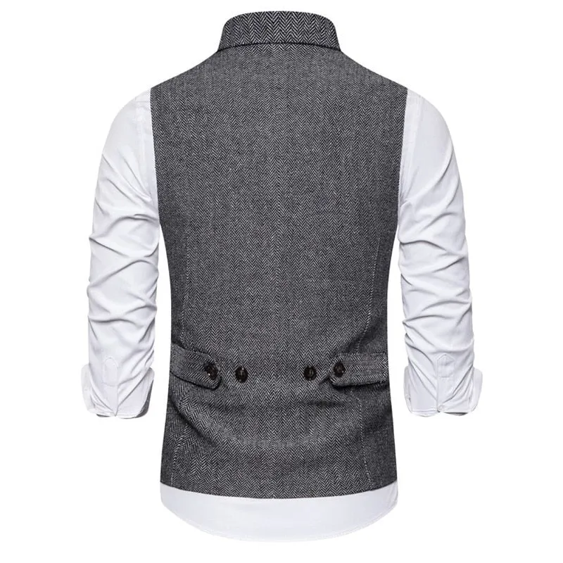 xiangtuibao Mens Sleeveless Suit Vest Waistcoat Vest Men Double Breasted Suit Vests  Vintage Formal Blazers Waistcoat Men's Wedding Vest Top