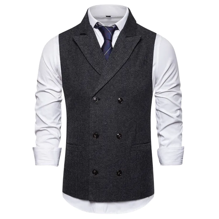 xiangtuibao Mens Sleeveless Suit Vest Waistcoat Vest Men Double Breasted Suit Vests  Vintage Formal Blazers Waistcoat Men's Wedding Vest Top