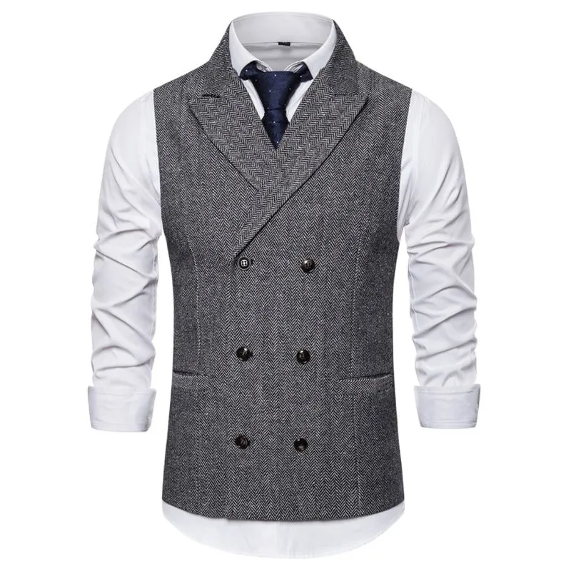 xiangtuibao Mens Sleeveless Suit Vest Waistcoat Vest Men Double Breasted Suit Vests  Vintage Formal Blazers Waistcoat Men's Wedding Vest Top