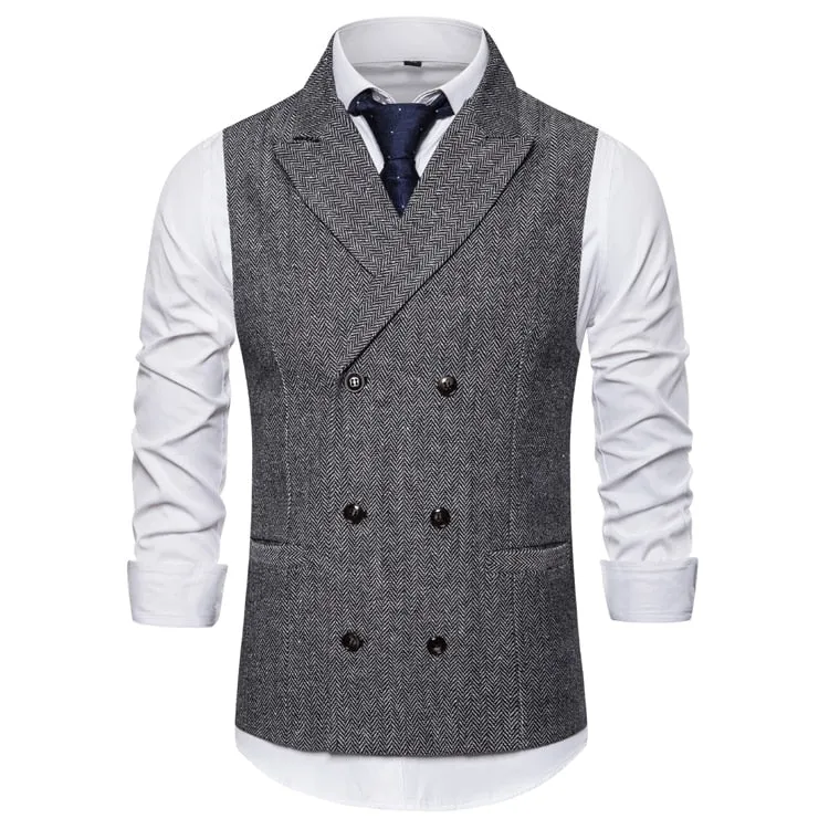 xiangtuibao Mens Sleeveless Suit Vest Waistcoat Vest Men Double Breasted Suit Vests  Vintage Formal Blazers Waistcoat Men's Wedding Vest Top